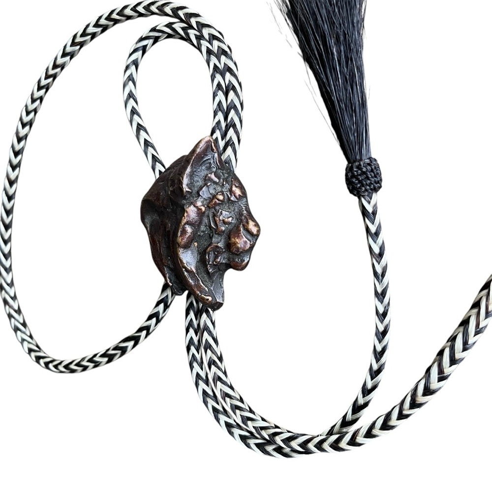 Prix de West Bronze Mountain Lion Bolo Tie - Museum Quality Western Art